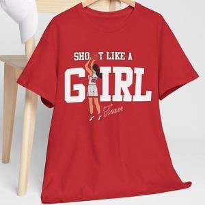 Shoot Like A Girl Shirt, Caitlin Clark 22 Basketball Shirt, Women’S Sports Tee